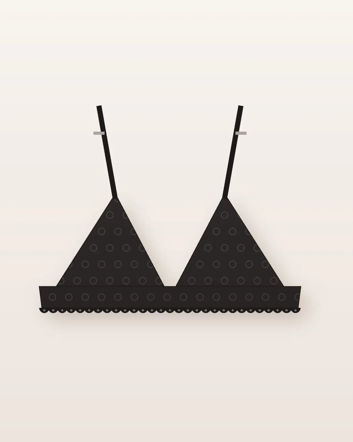 Bralette Triángulo Encaje en Negro