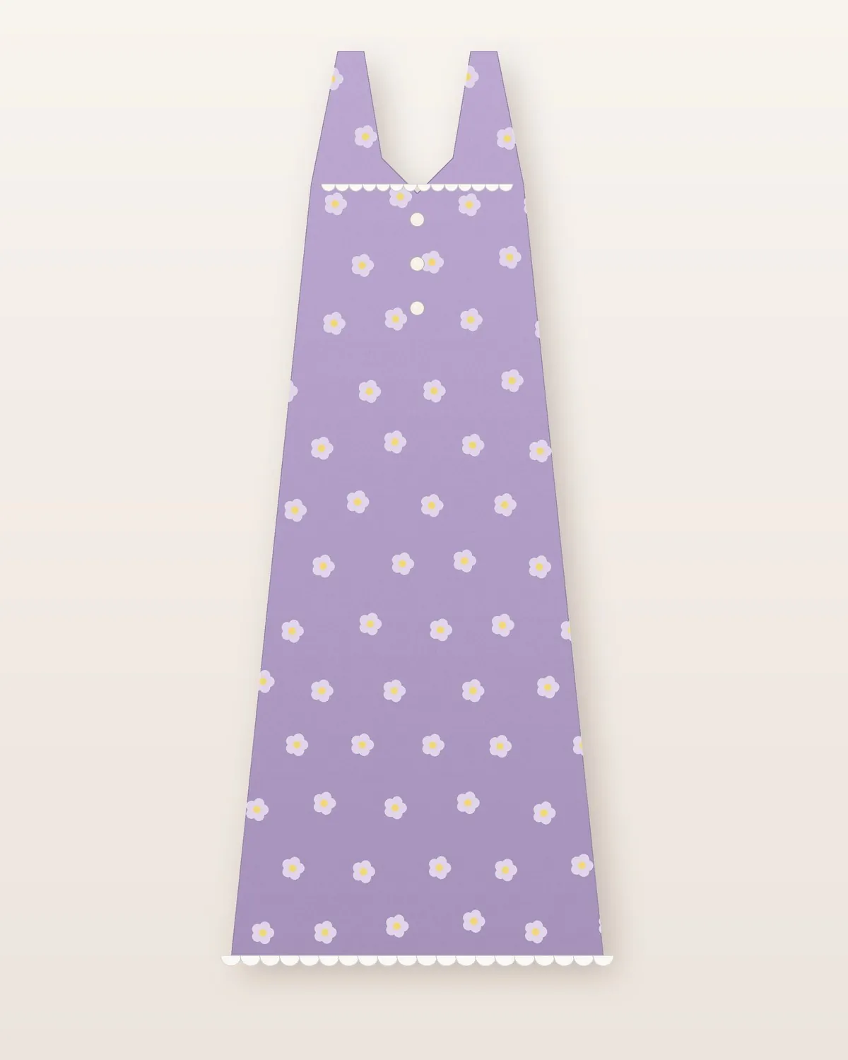 Camisón Algodón Floral en Lila