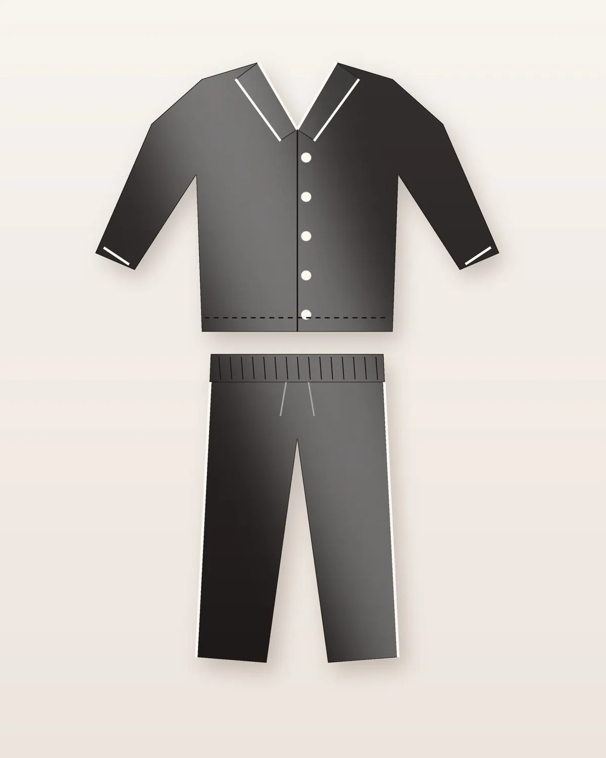 Pijama Satén Luna en Negro
