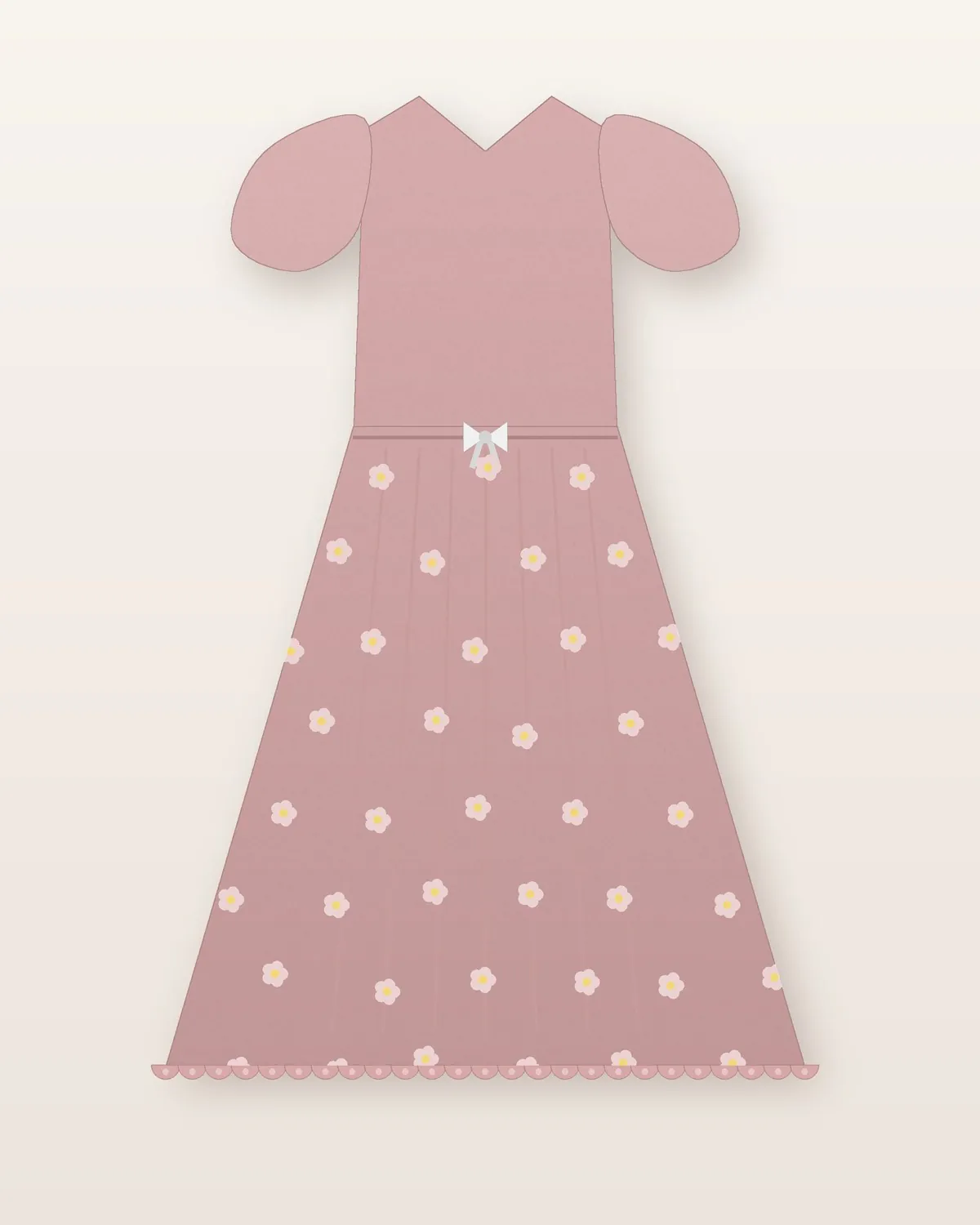 Vestido Volados Primavera en Rosa Viejo